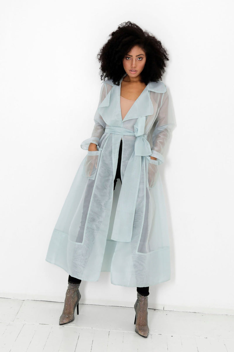 Cherish Organza Belted Trench – LUVMEMORE
